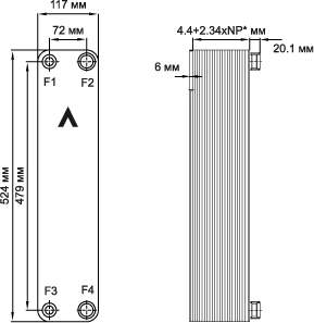 Пластинчатый теплообменник фреон вода SWEP B25T