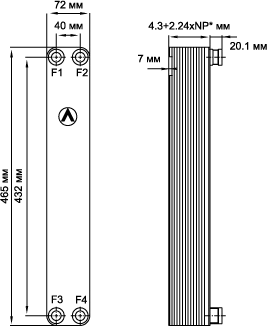 Пластинчатый теплообменник фреон вода SWEP B15T