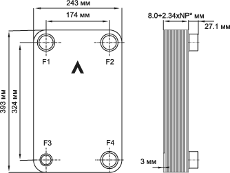 Пластинчатый теплообменник фреон вода SWEP V35T. Испаритель