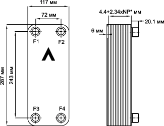 Пластинчатый теплообменник фреон вода SWEP B10T