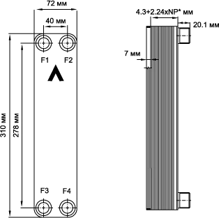 Пластинчатый теплообменник фреон вода SWEP B8T