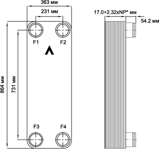 Пластинчатый теплообменник фреон вода SWEP B65