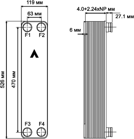Пластинчатый теплообменник фреон вода SWEP B80