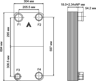Пластинчатый теплообменник фреон вода SWEP V400. Испаритель